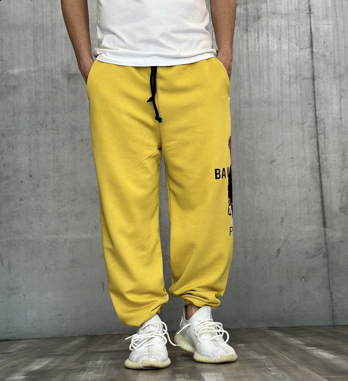 PANTALONE DI TUTA STAMPA ORSETTO BIG - HAMEN - ART. BEAR FIT - COL  GIALLO