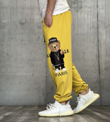 PANTALONE DI TUTA STAMPA ORSETTO BIG - HAMEN - ART. BEAR FIT - COL  GIALLO