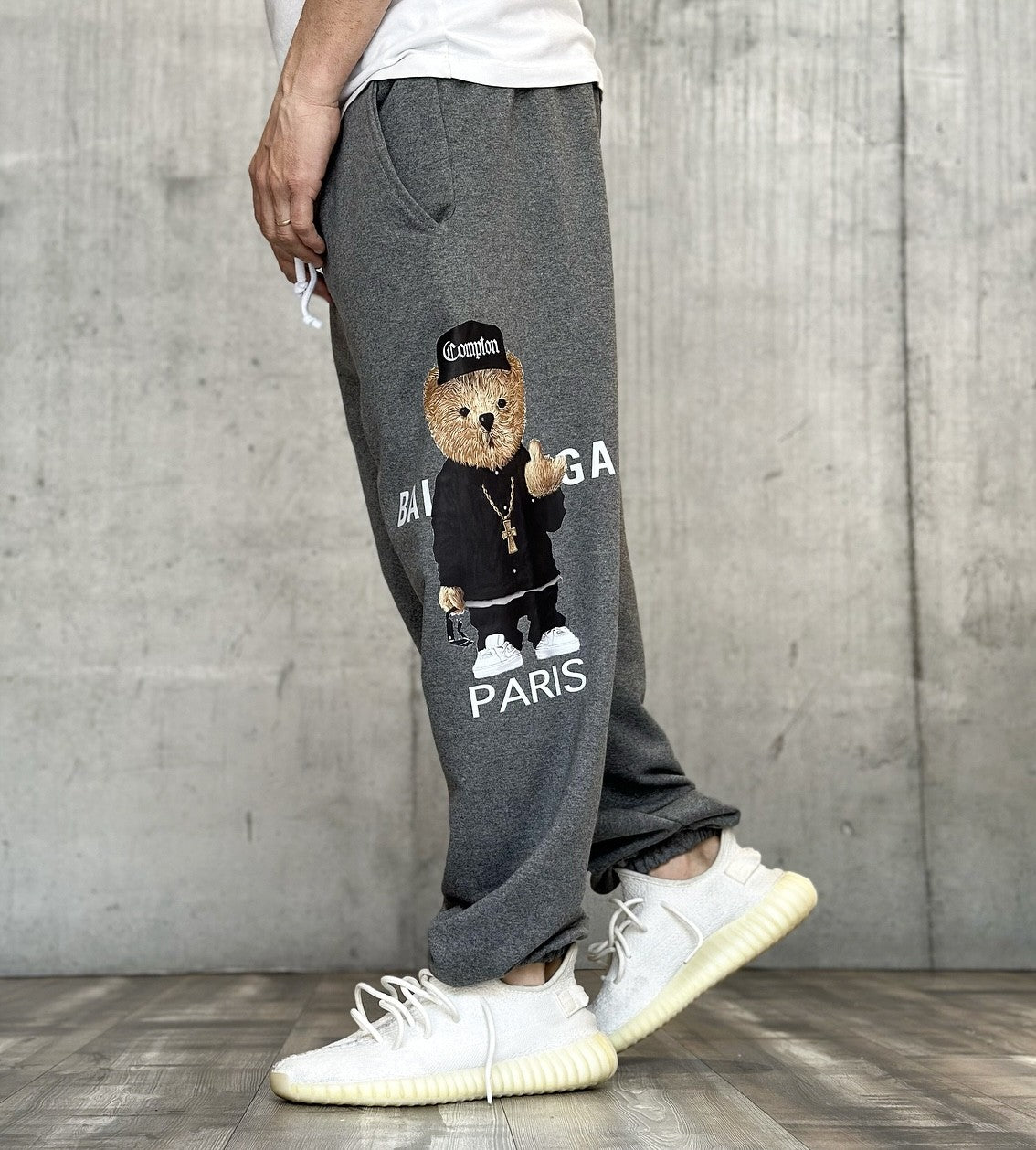 PANTALONE DI TUTA STAMPA ORSETTO BIG - HAMEN - ART. BEAR FIT - COL  GRIGIO