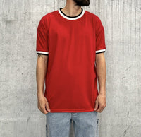 T-SHIRT OVERSIZE CONTRASTO - HAMEN - ART. MESSI - COL. ROSSA