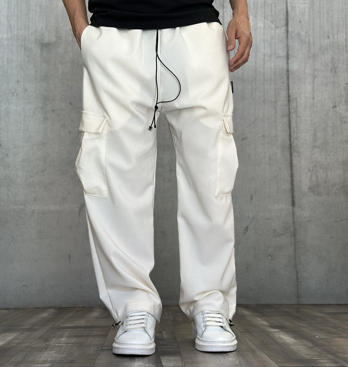 PANTALONE CARGO TASCONI CON ELASTICO IN VITA - NEW JOB BRAND - ART. PA104U - COL. PANNA