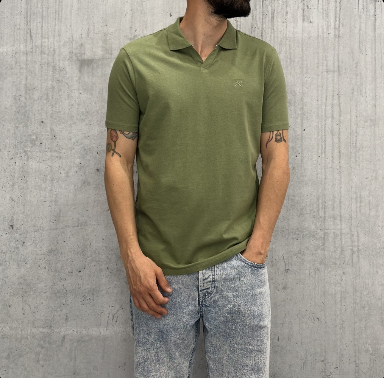 POLO COLLO DERBY JERSEY - BERNA - ART. 243195264 - COL. VERDE CACTUS