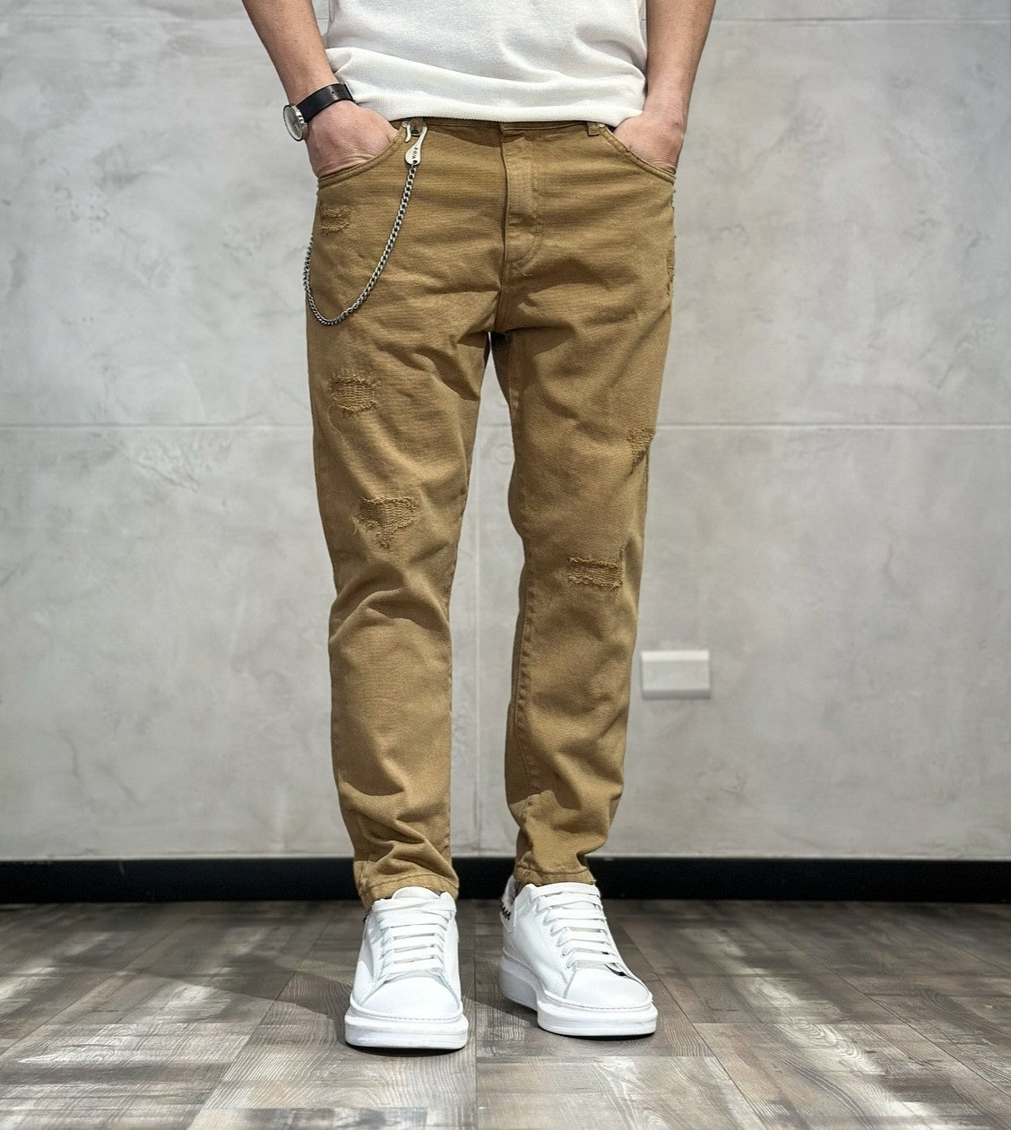 PANTALONE JEANS CARROT ROTTURE - BERNA - *ART. 230124504 - COL. ICED COFFEE