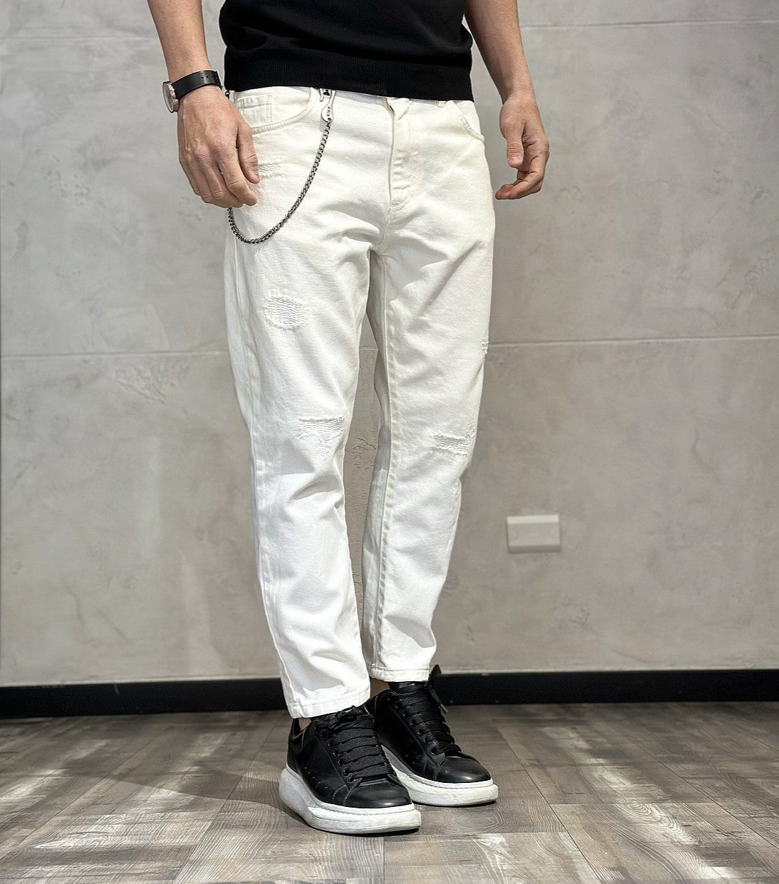 PANTALONE JEANS CARROT ROTTURE - BERNA - *ART. 2301242 - COL. BIANCO