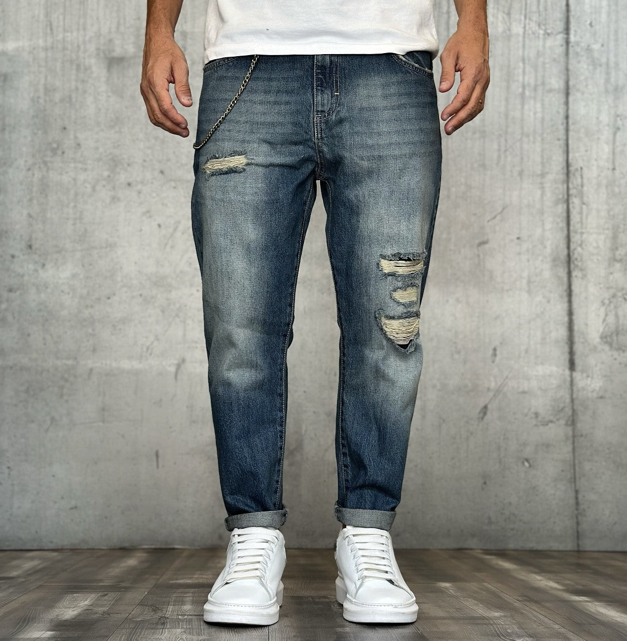 JEANS CARROT STRAPPI - BERNA - *ART. 23310830 - COL. DENIM