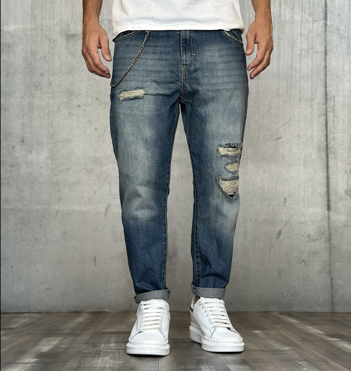 JEANS CARROT STRAPPI - BERNA - *ART. 23310830 - COL. DENIM