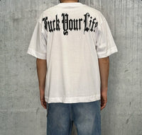 T-SHIRT OVERSIZE STAMPA - FUCK YOUR LIFE - ART. TS001206 - COL. BIANCO