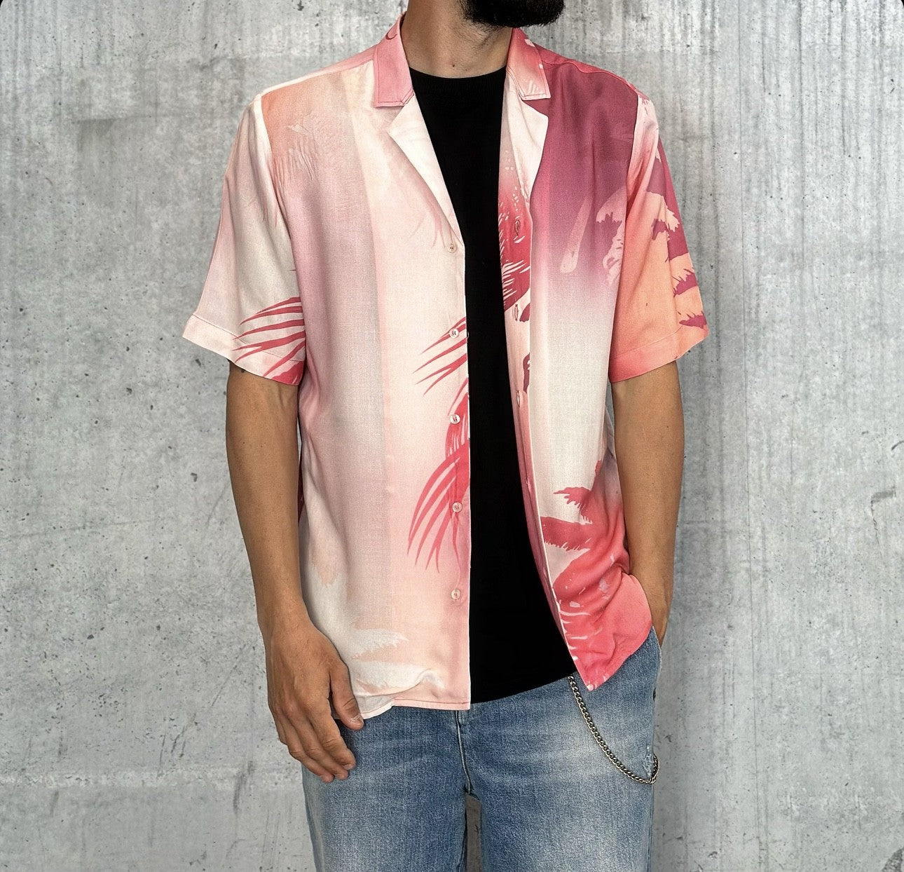 CAMICIA VISCOSA MANICHE CORTE - WHY NOT BRAND - ART. CF11 - COL. PINK PALM