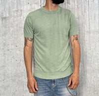 T-SHIRT GIROCOLLO TRAFORATA - BERNA - *ART. 243204584 - COL. VERDE