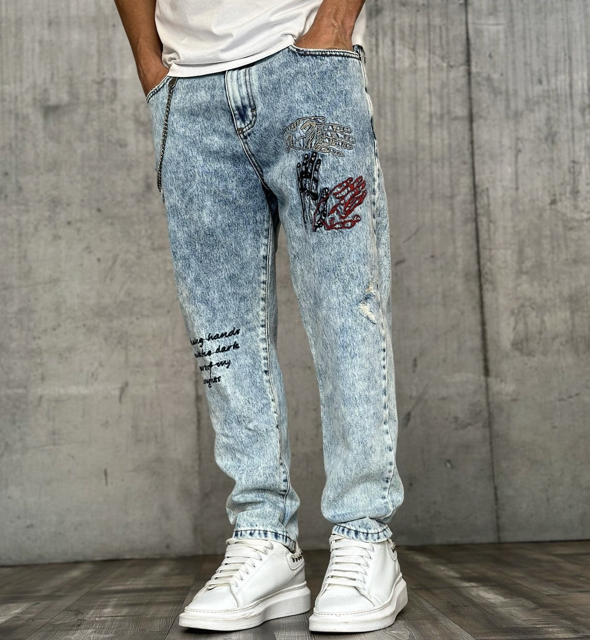 JEANS RICAMO MANI - BERNA - *ART. 20016230 - COL. DENIM