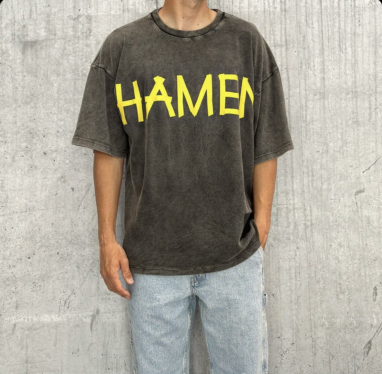 T-SHIRT OVERSIZE LOGO - HAMEN - ART. SUMMER - COL. NERO STONE