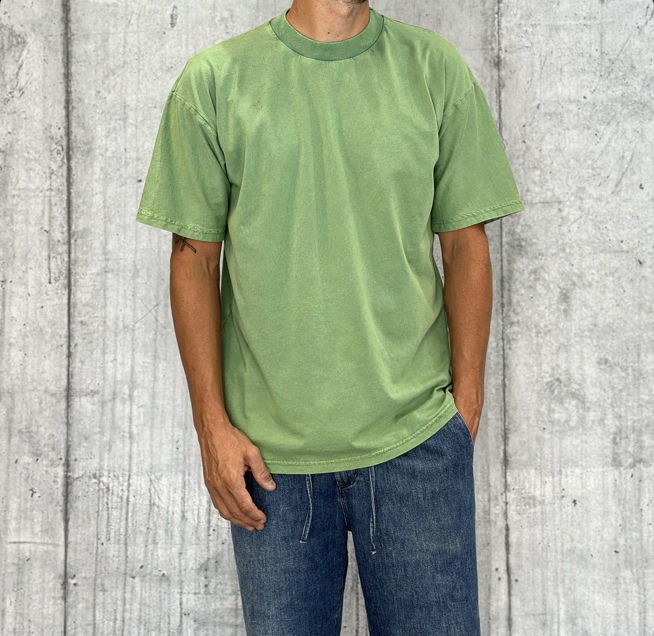 T-SHIRT OVERSIZE - HAMEN - ART. BASICA SLAVATA - COL. VERDE