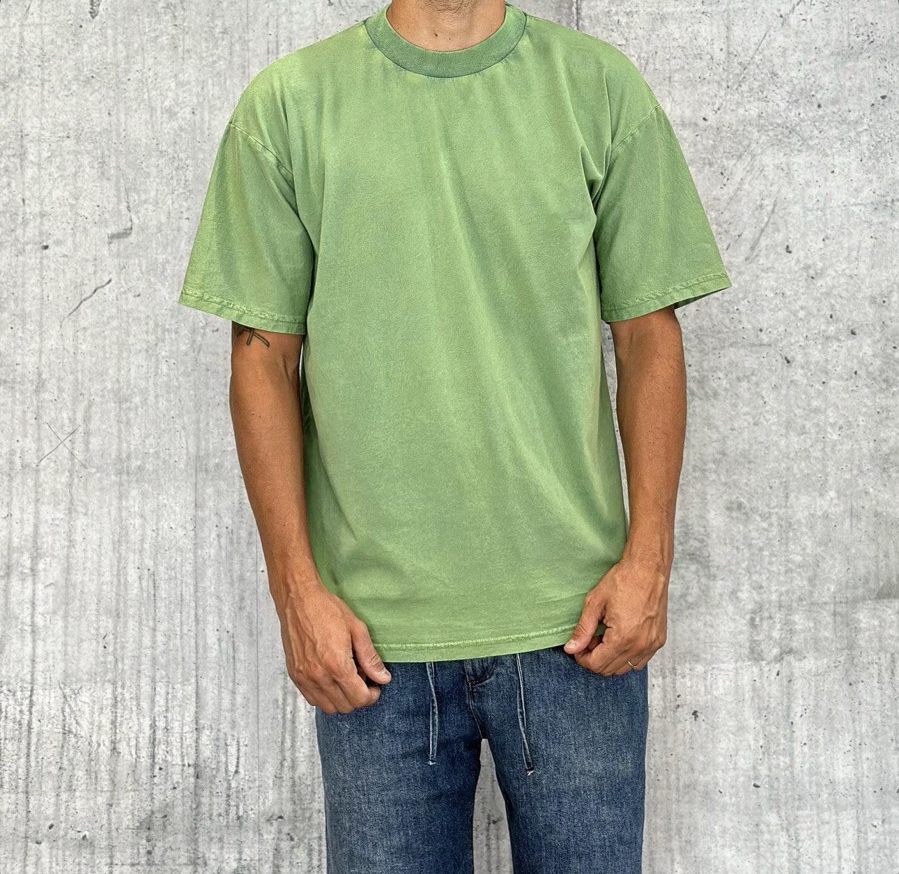 T-SHIRT OVERSIZE - HAMEN - ART. BASICA SLAVATA - COL. VERDE