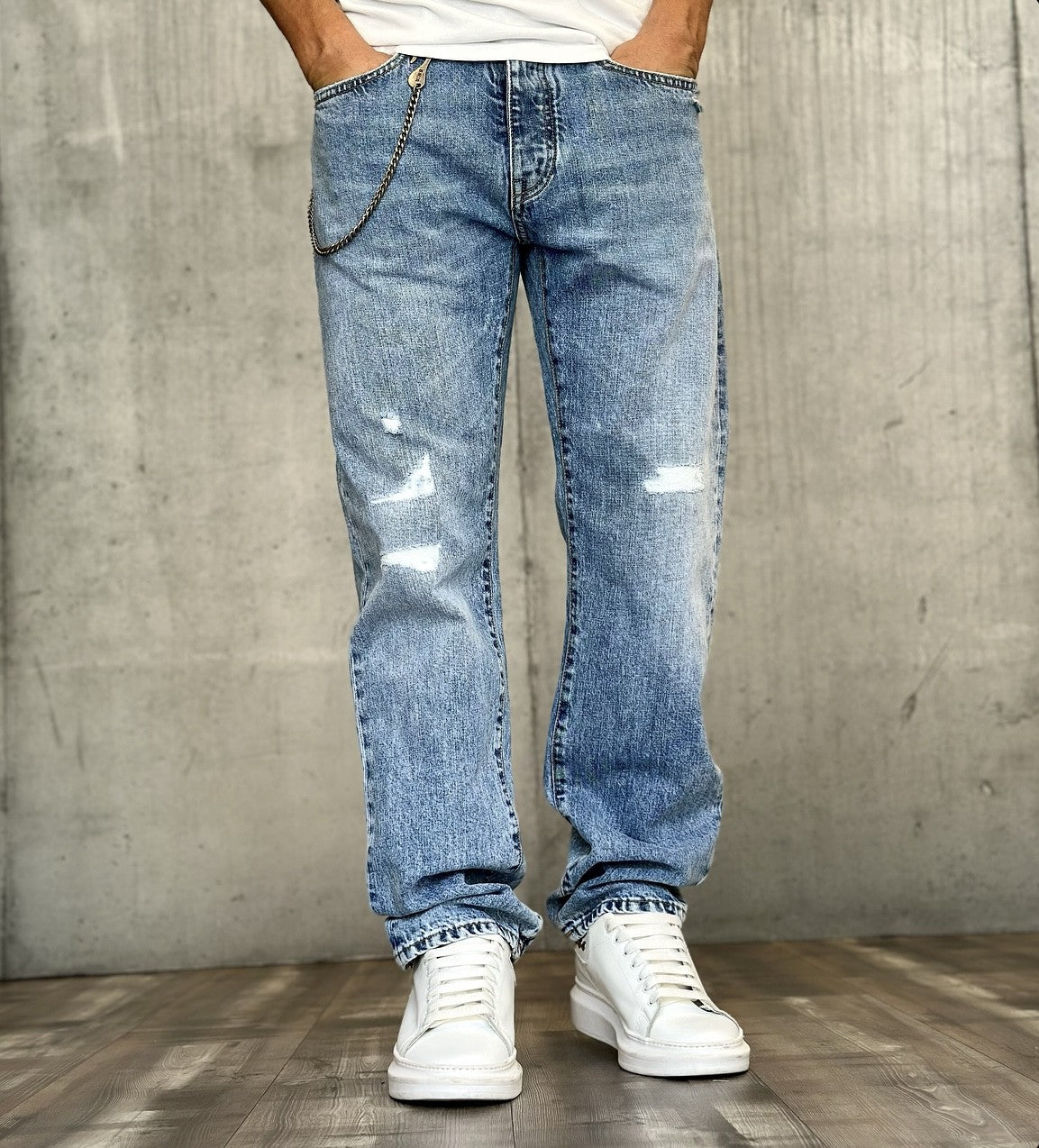 JEANS LAV. STONE CON ROTTURE - BERNA - *ART. 23322730 - COL. DENIM