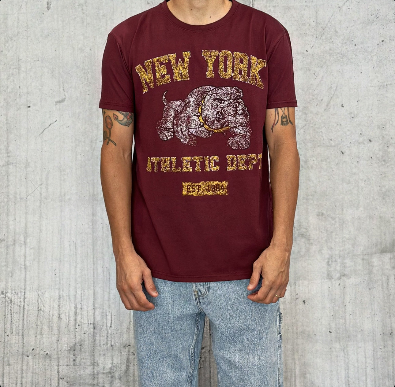 T-SHIRT BULLDOG - BERNA - *ART. 24624136 - COL. BORDEAUX