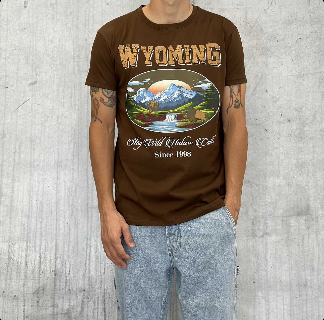 T-SHIRT JERSEY WYOMING - BERNA - *ART. 246120186 - COL. CIOCCOLATO