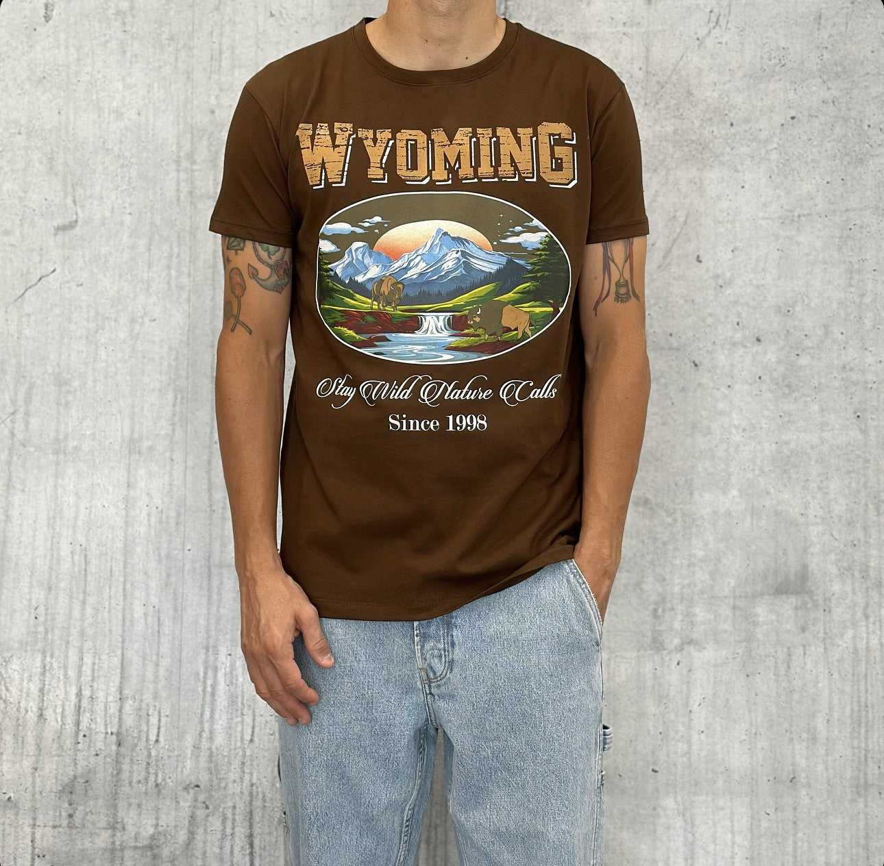 T-SHIRT JERSEY WYOMING - BERNA - *ART. 246120186 - COL. CIOCCOLATO