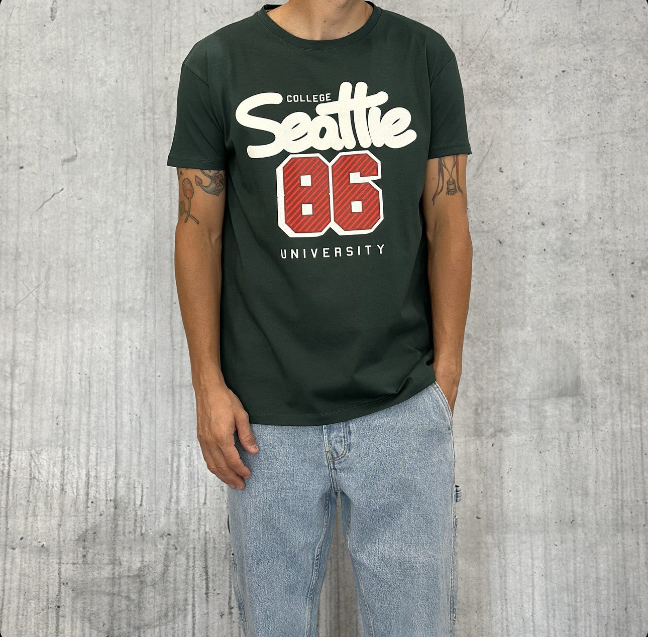 T-SHIRT JERSEY SEATTLE - BERNA - *ART. 246158193 - COL. VERDE BOSCO