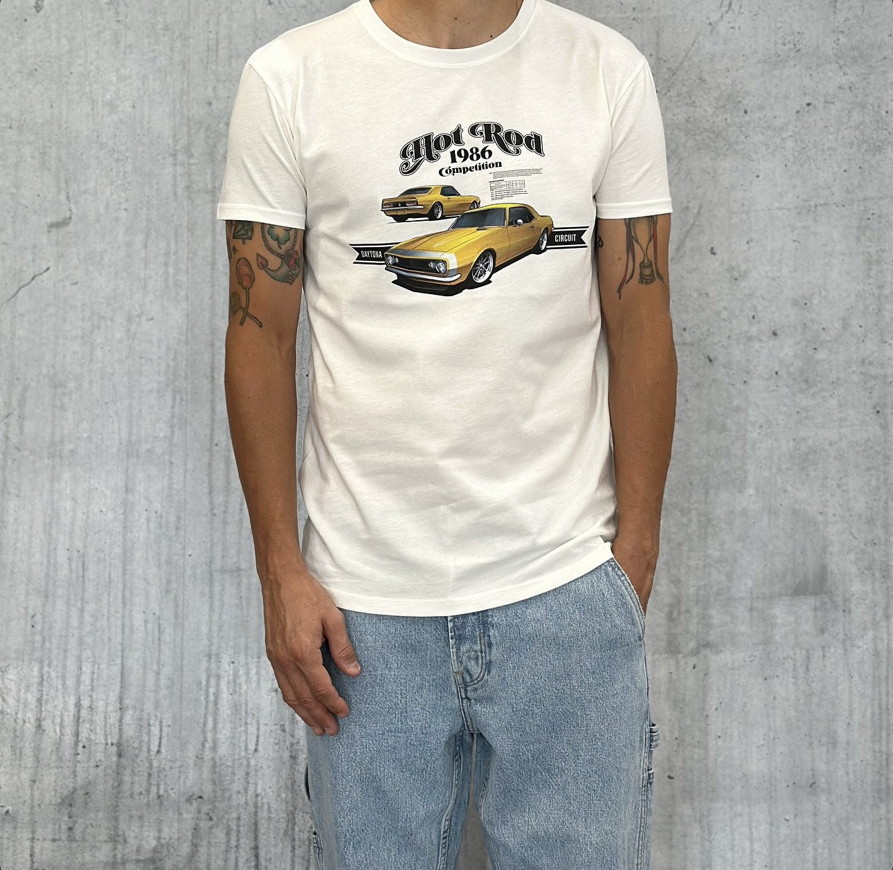 T-SHIRT HOT ROD 1986 - BERNA - *ART. 246322128 - COL. PANNA