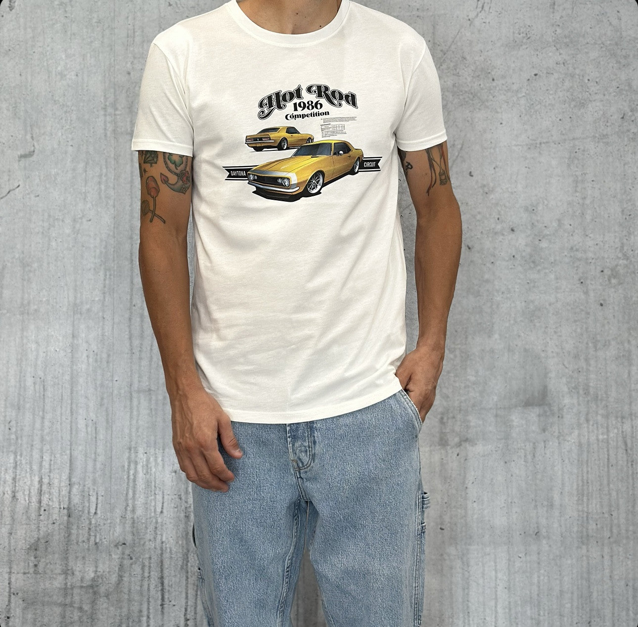 T-SHIRT HOT ROD 1986 - BERNA - *ART. 246322128 - COL. PANNA