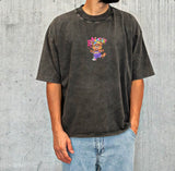 T-SHIRT CROPPED STAMPA (FRONTE RETRO) ORSETTO - HAMEN - ART. JUNIOR BEAR - COL. NERO STONE