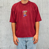 T-SHIRT CROPPED STAMPA (FRONTE RETRO) ORSETTO - HAMEN - ART. JUNIOR BEAR - COL. BORDEAUX