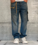 JEANS CARGO TASCONE - HAMEN - ART. KUBO - COL . BLU DENIM