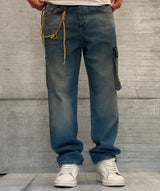 JEANS CARGO TASCONE - HAMEN - ART. KUBO - COL . BLU DENIM