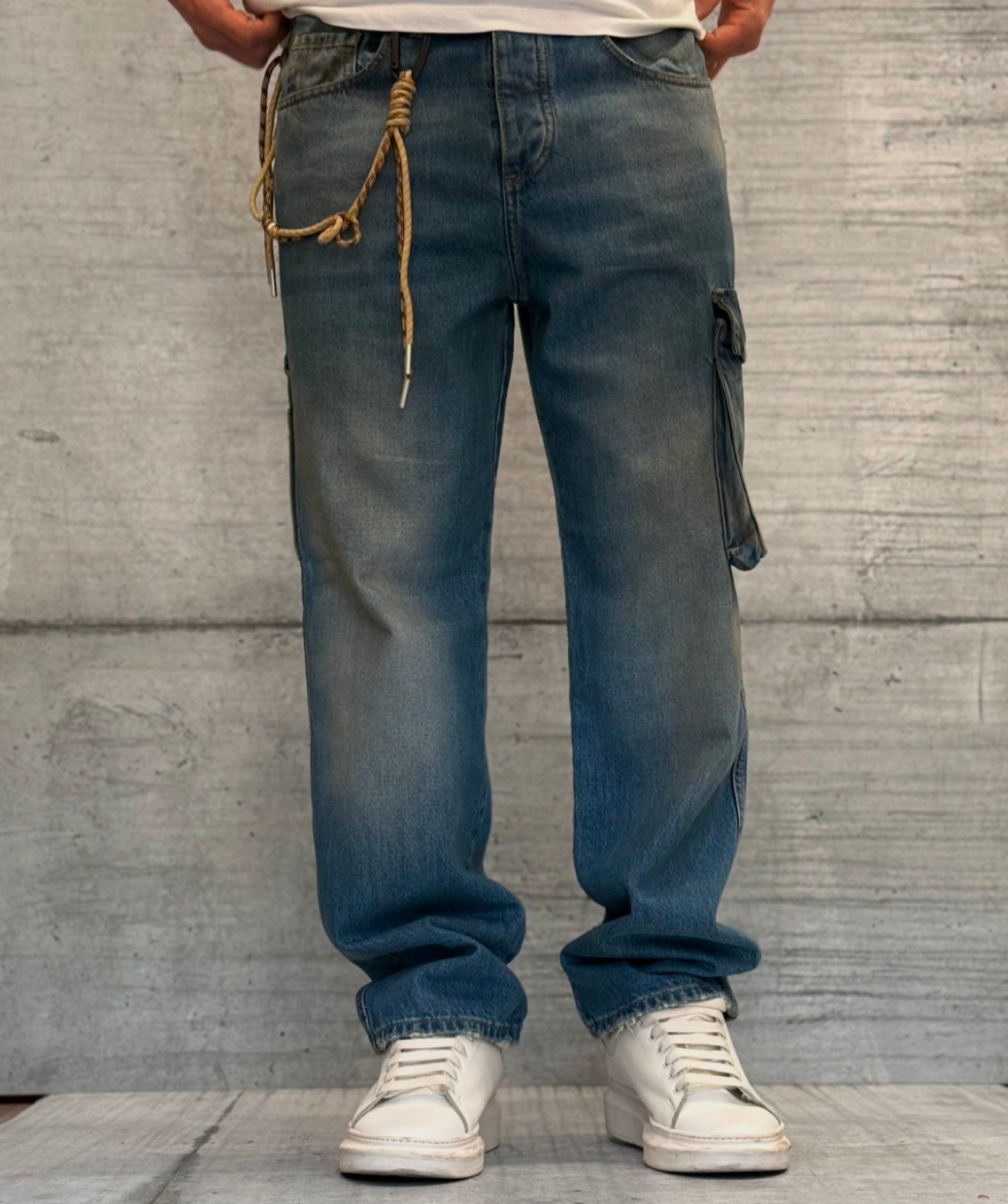 JEANS CARGO TASCONE - HAMEN - ART. KUBO - COL . BLU DENIM