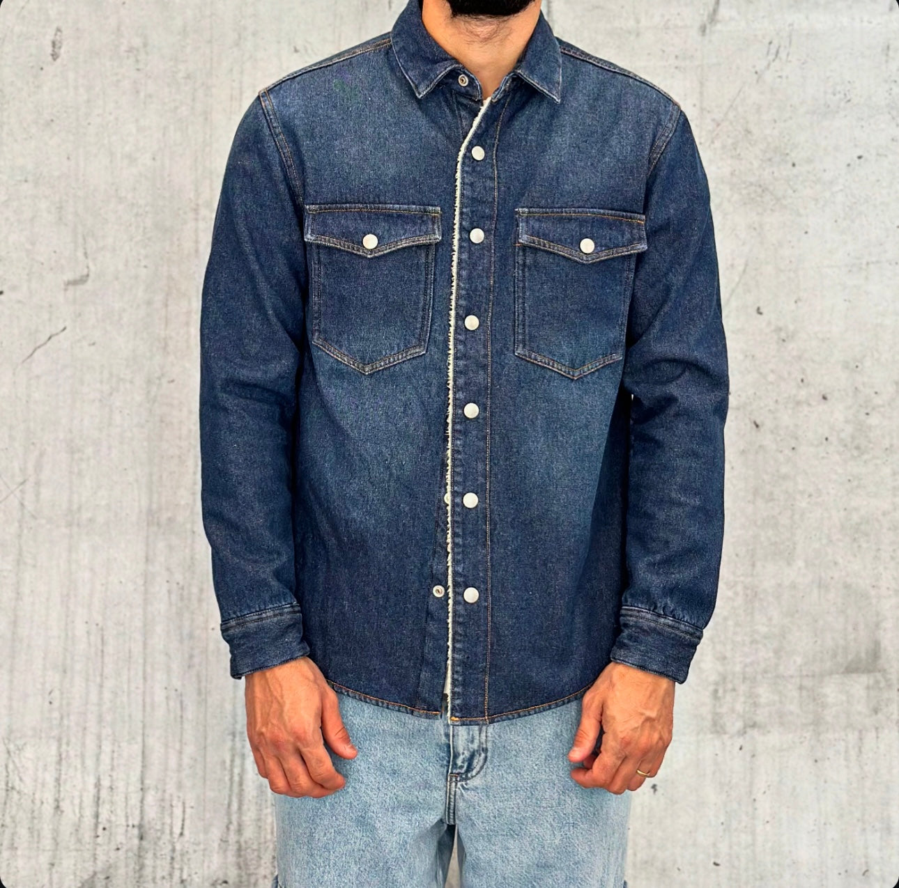 GIUBBINO OVERSHIRT ORSETTO - BERNA - ART. 246038396 - COL. BLU DENIM