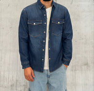 GIUBBINO OVERSHIRT ORSETTO - BERNA - ART. 246038396 - COL. BLU DENIM