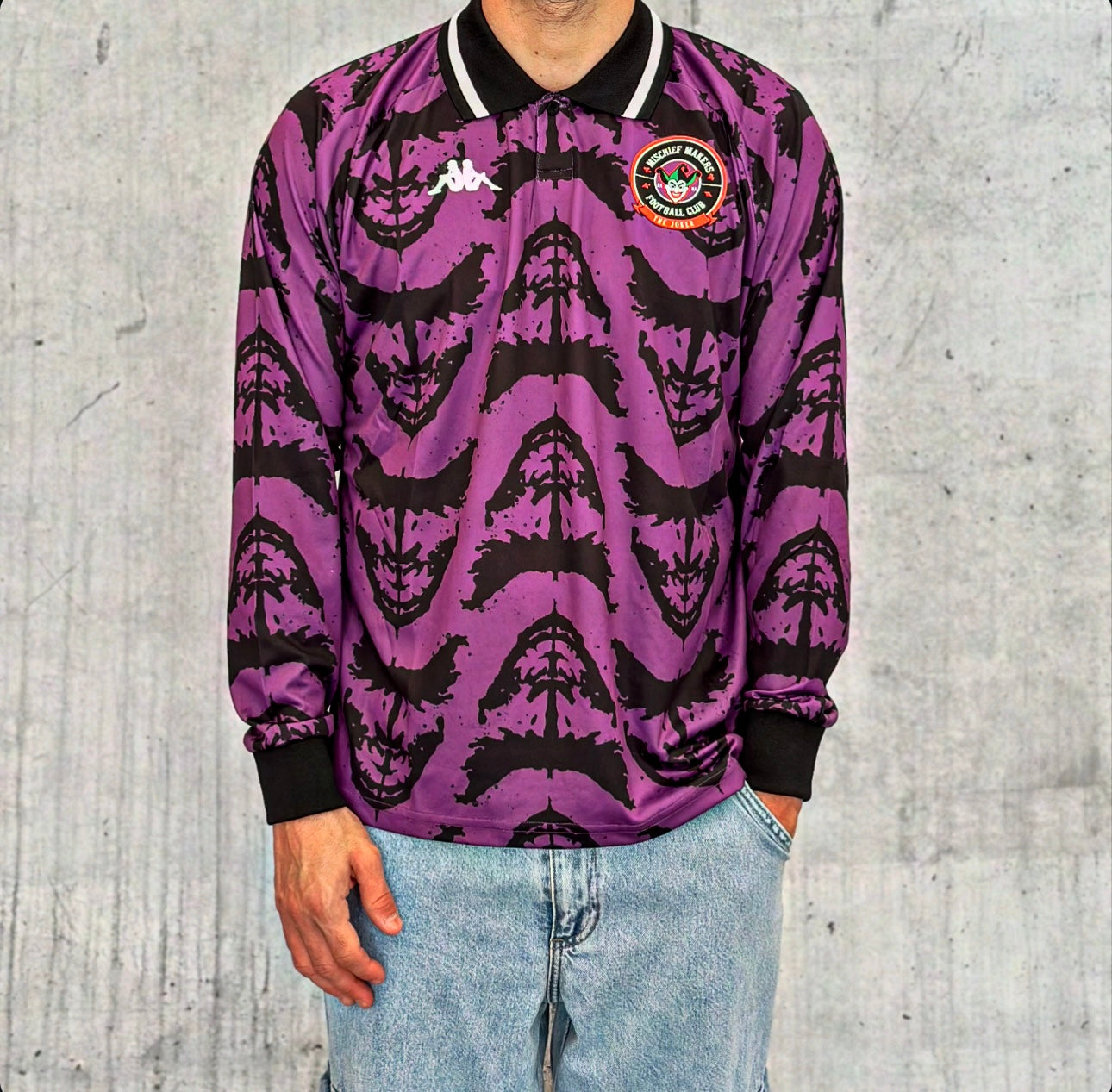 POLO MANICA LUNGA AUTHENTIC JULIAN WARNER BROS - KAPPA - ART. 341U1EW - COL. BLACK-VIOLET GRAPE (A01)