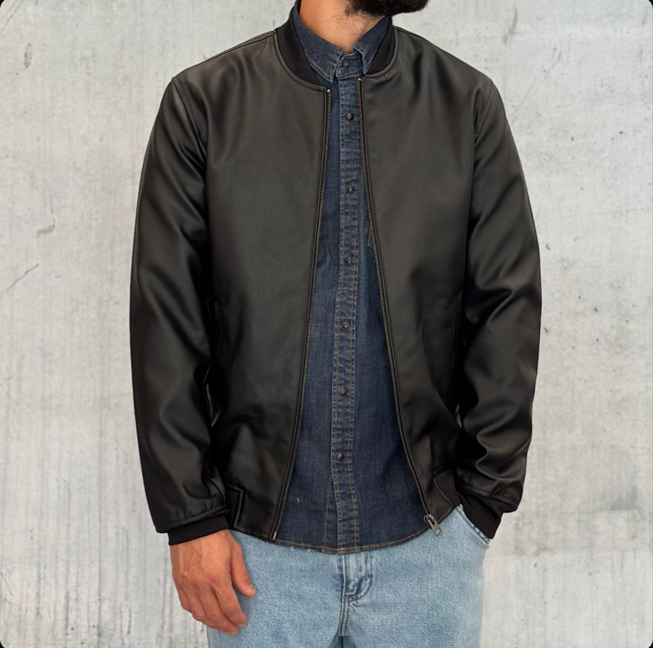 GIUBBINO BOMBER ECOPELLE  - ONLY&SONS - ART. 22028557 - COL.  BLACK