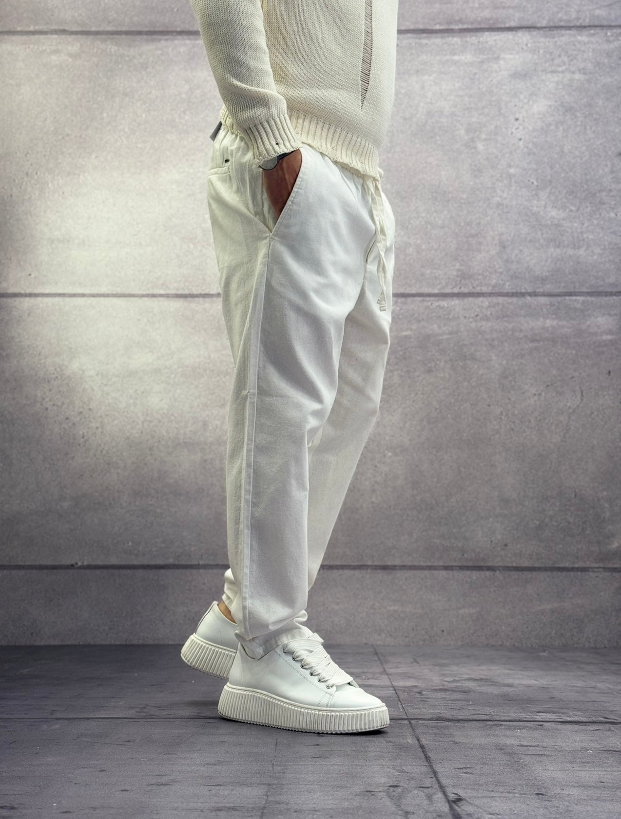 PANTALONE ELASTICO IN VITA MISTO LINO - ONLY&SONS - ART. 22024966