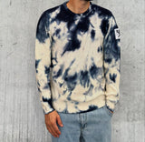 MAGLIA GIROCOLLO TINTO MACCHIE TIE DYE - BERNA - *ART. 2432023 - COL. BLU