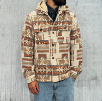 GIUBBINO OVERSHIRTS NAVAJO CON CAPPUCCIO RIMOVIBILE - BERNA - ART. 2460448 - COL. BEIGE