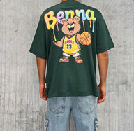 T-SHIRT OVER STAMPA ORSO - BERNA - ART. 246387193 - COL. VERDE BOSCO