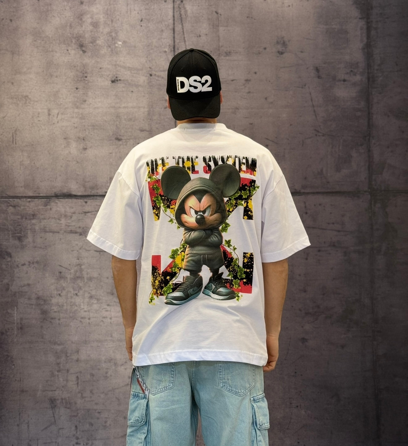 T-SHIRT OVERSIZE OFF THE SYSTEM TOPOLINO - PLUS EIGHTEEN - ART. OV-6228