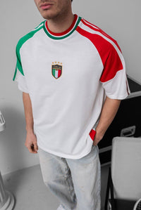T-SHIRT VINTAGE - HAMEN - ART. ITALIA COLLO TRICOLORE - COL. BIANCO