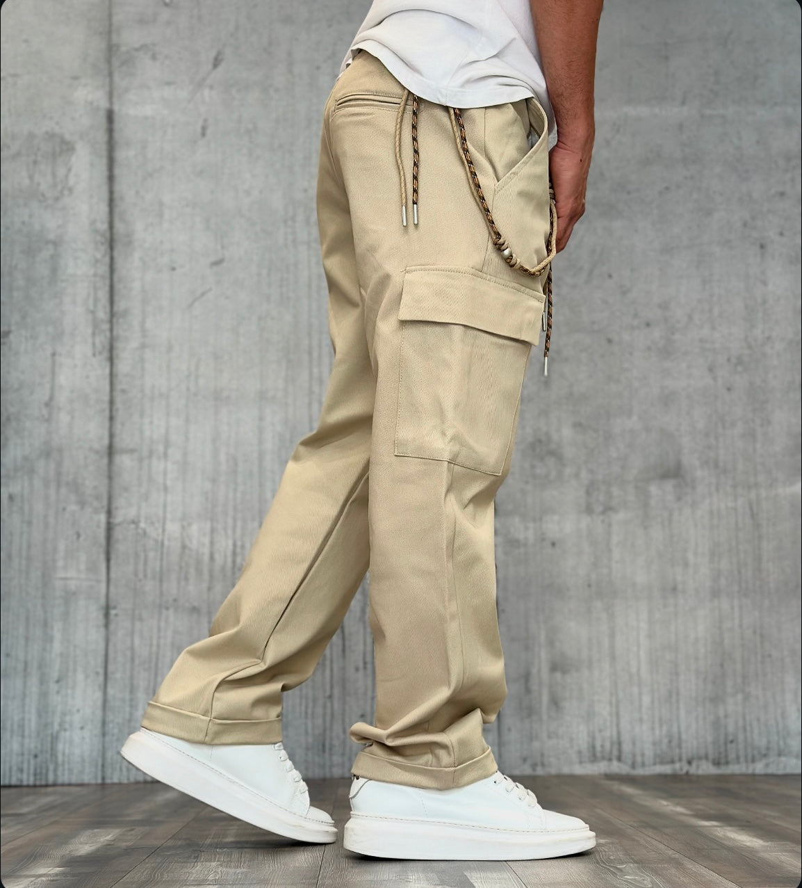 PANTALONE TASCONATO CARGO PALAZZO - BERNA - ART. 2460208 - COL. BEIGE