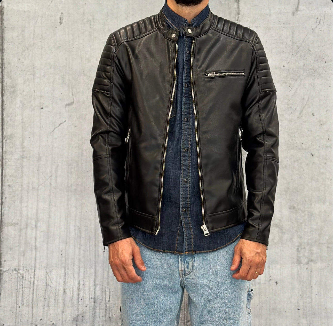 GIUBBINO BOMBER ECOPELLE  - ONLY&SONS - ART. 22029646 - COL.  BLACK