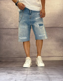 BERMUDA STRAIGHT DESTROYED CON ROTTURE - BERNA - *ART. 25100130 - COL. DENIM