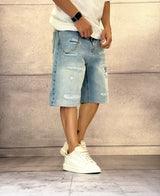 BERMUDA STRAIGHT DESTROYED CON ROTTURE - BERNA - *ART. 25100130 - COL. DENIM