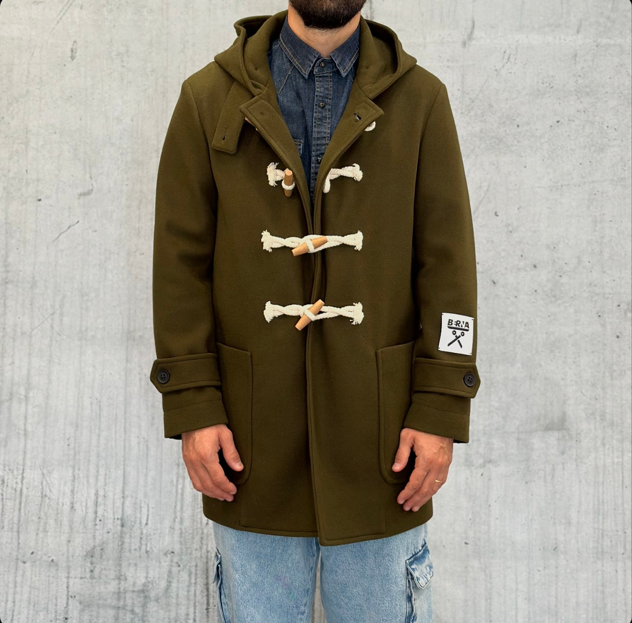 PARKA CAPPOTTO CON CAPPUCCIO- BERNA - *ART. 23308057 - COL. VERDE MILITARE