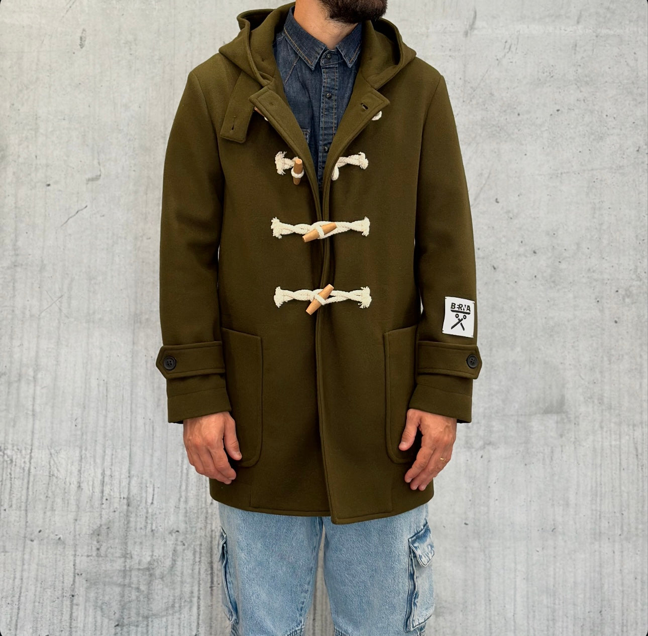 PARKA CAPPOTTO CON CAPPUCCIO- BERNA - *ART. 23308057 - COL. VERDE MILITARE