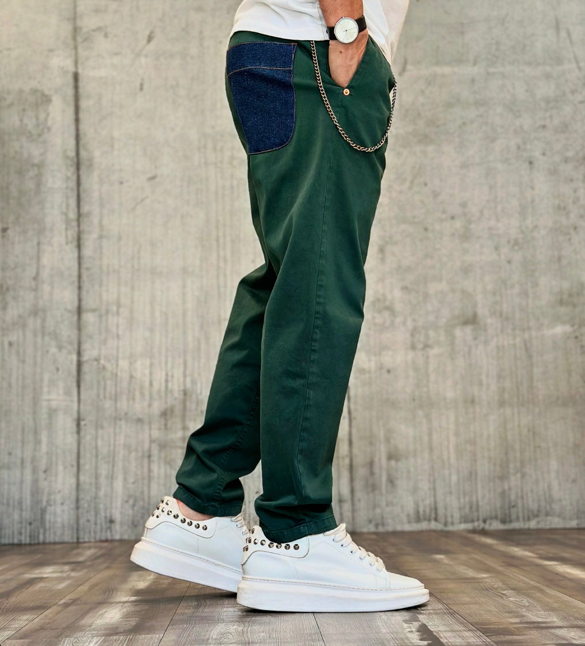 PANTALONE CROPPED - BERNA - *ART. 23319188 - COL. VERDE BOTTIGLIA