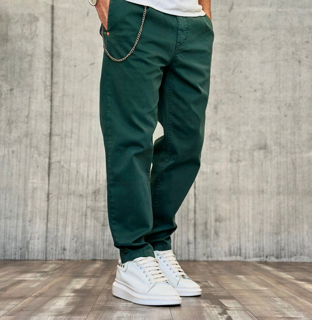 PANTALONE CROPPED - BERNA - *ART. 23319188 - COL. VERDE BOTTIGLIA