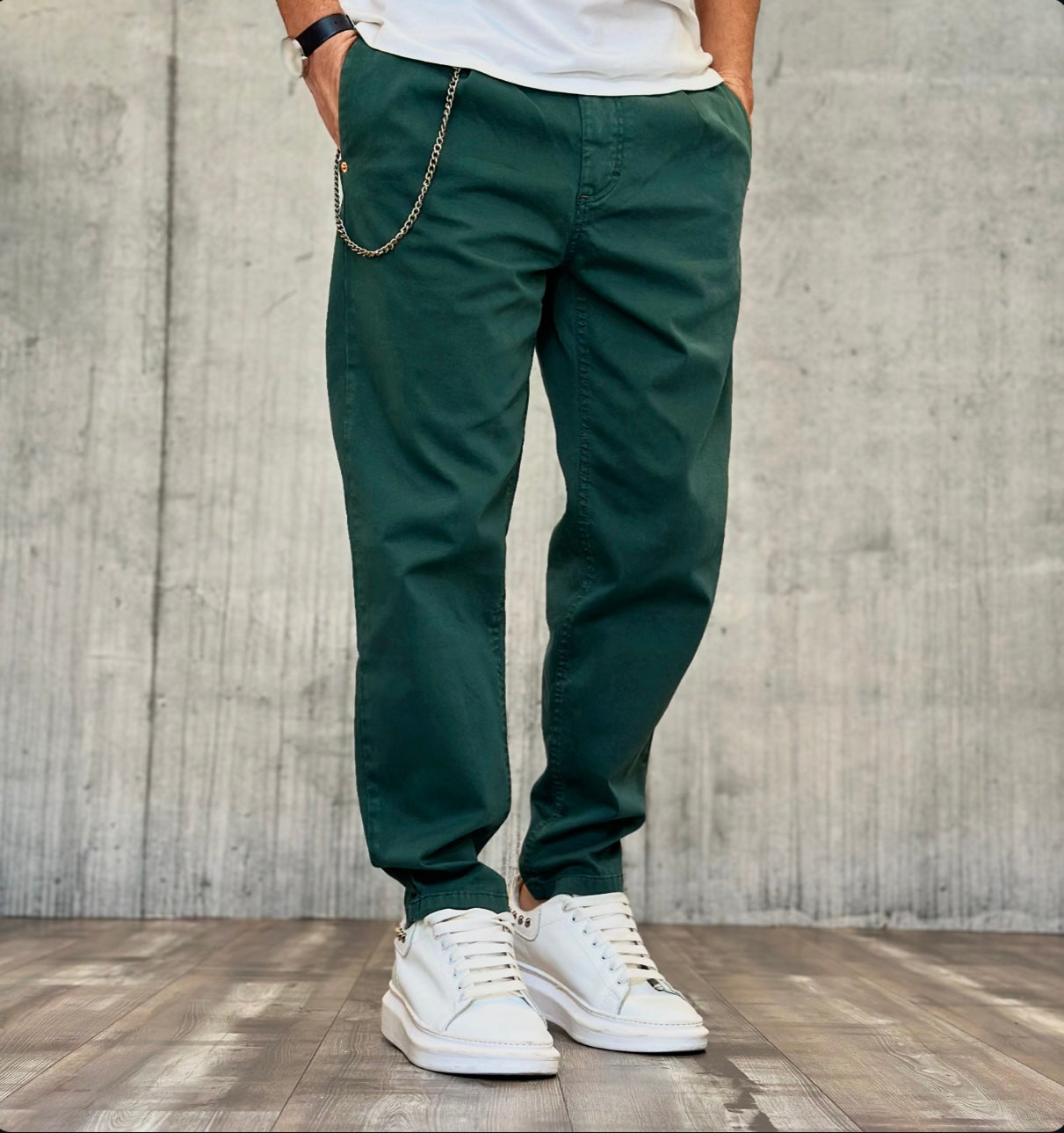 PANTALONE CROPPED - BERNA - *ART. 23319188 - COL. VERDE BOTTIGLIA