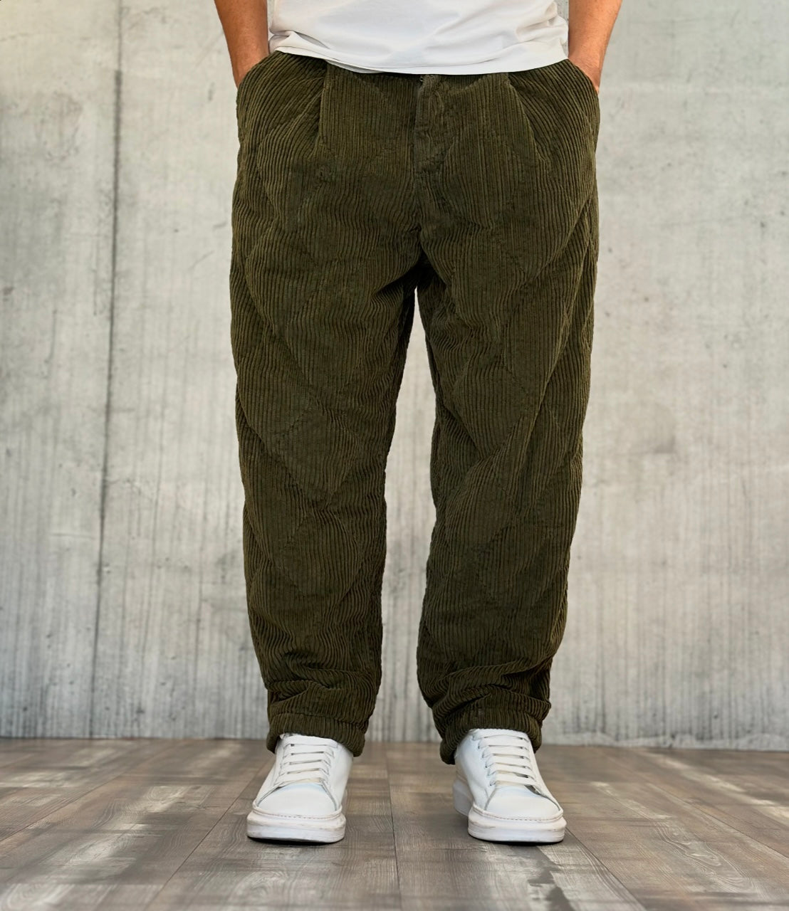 PANTALONE OVER VELLUTO - BERNA - ART. 246263324 - COL. AVOCADO