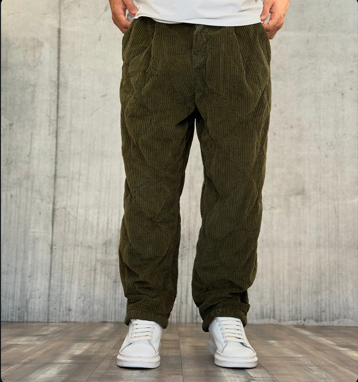 PANTALONE OVER VELLUTO - BERNA - ART. 246263324 - COL. AVOCADO